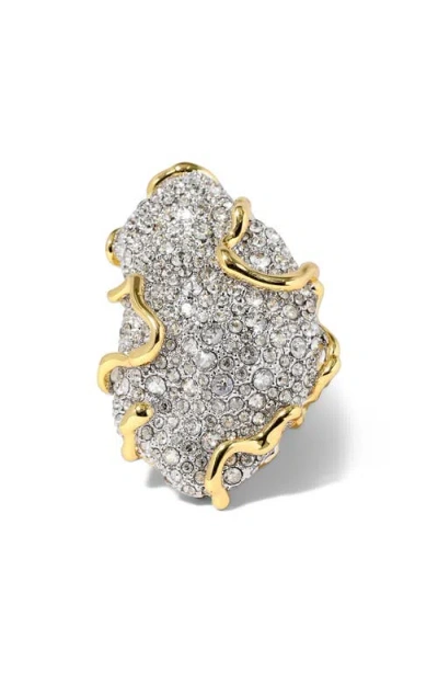 Alexis Bittar Solanales Large Crystal Pavã© Geode Ring In Gold