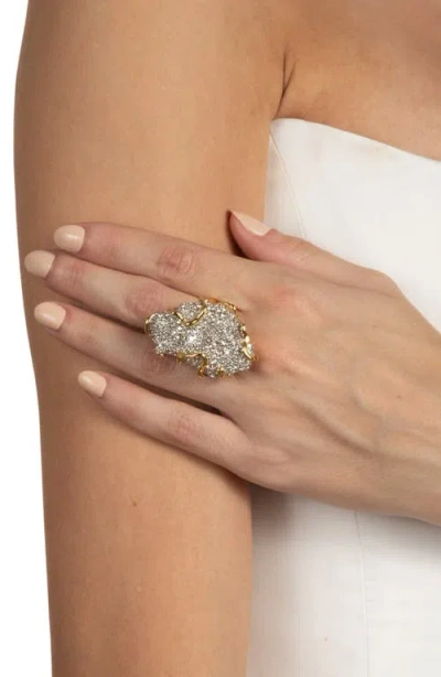 Alexis Bittar Solanales Large Crystal Pavã© Geode Ring In Gold