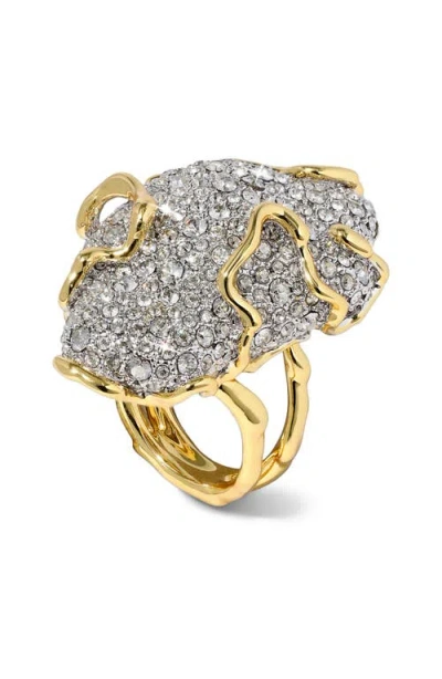 Alexis Bittar Solanales Large Crystal Pavã© Geode Ring In Gold