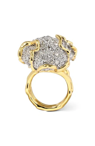 Alexis Bittar Solanales Large Crystal Pavã© Geode Ring In Gold