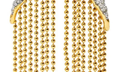 Alexis Bittar Solanales Crystal Fringed Front To Back Earrings In Gold