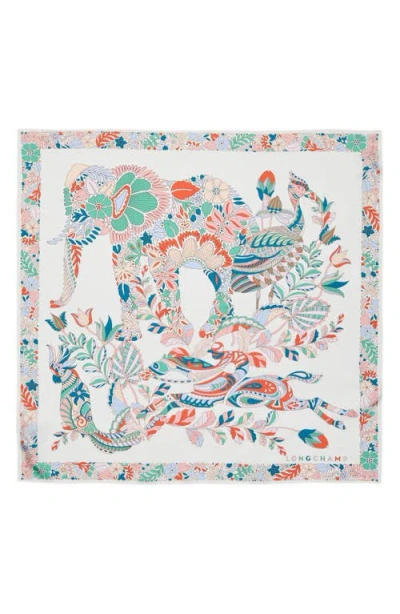 Longchamp Foret Silk Square Scarf In Multi