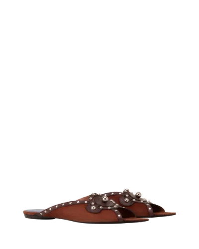 Lanvin Eclipse Arch Flat Mule In Brown