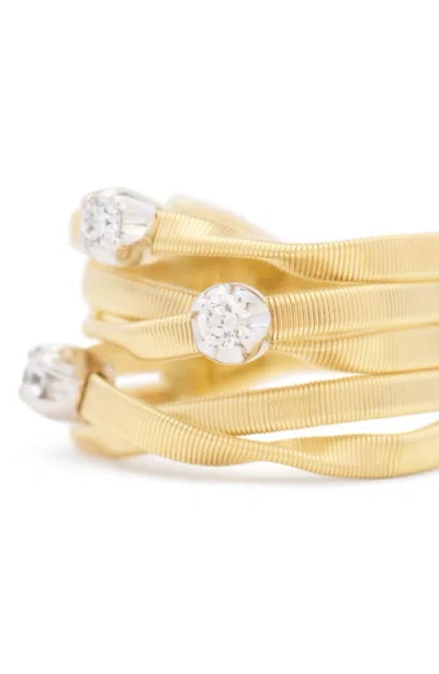 Marco Bicego Marrakech Diamond Stack Coil Ring In Gold
