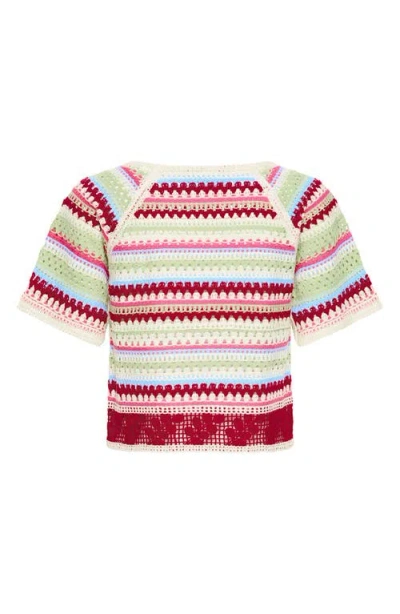 Ichi Multicolor Stripe Knit Top In Multi