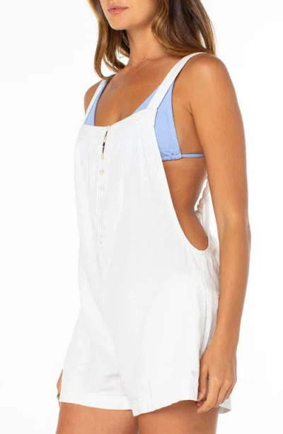 Roxy Sail & Bow Linen Blend Romper In White