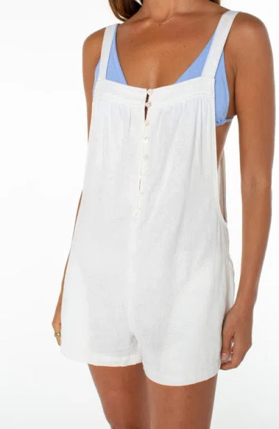 Roxy Sail & Bow Linen Blend Romper In White