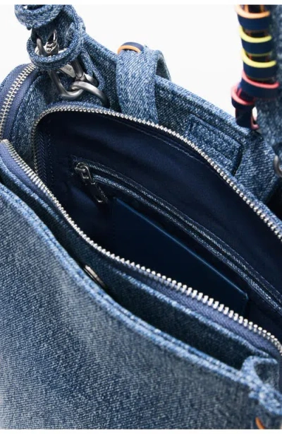 Desigual Mini Denim Backpack In Blue