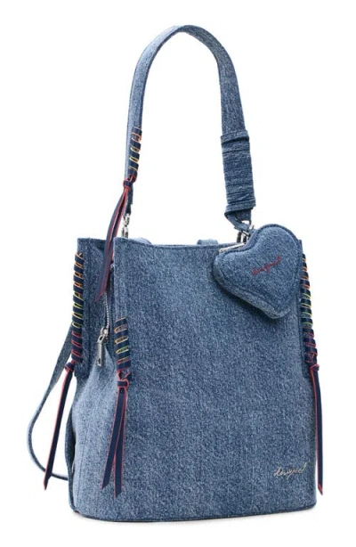 Desigual Mini Denim Backpack In Blue