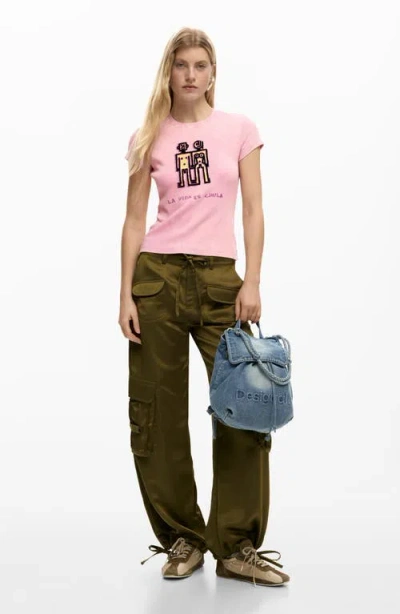 Desigual Mini Denim Backpack In Blue