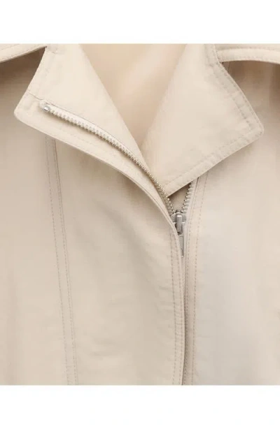 Mango Oversize Gathered Hem Jacket In Neutral