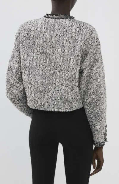 Mango Tweed Jacket In Gray