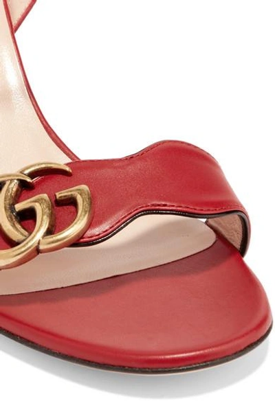 Shop Gucci Logo-embellished Leather Sandals
