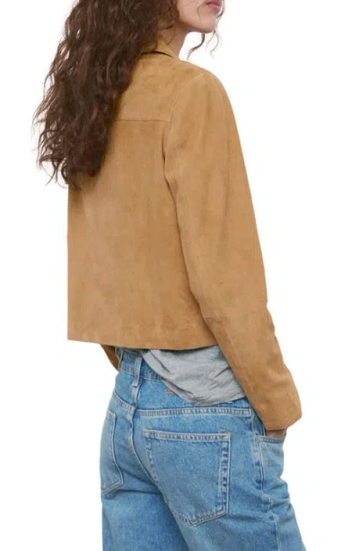 Mango Suede Jacket In Brown