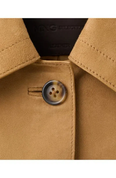 Mango Suede Jacket In Brown