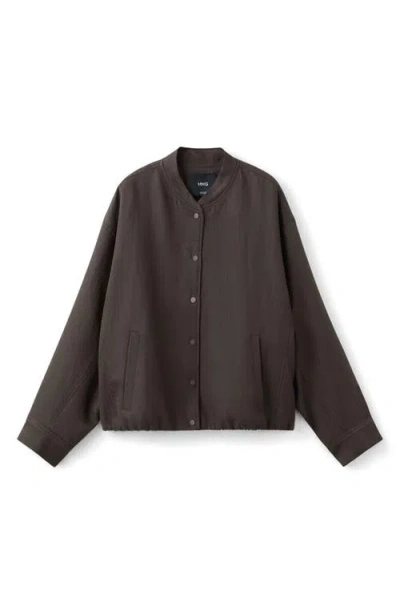 Mango Oversize Bomber Jacket In Purple