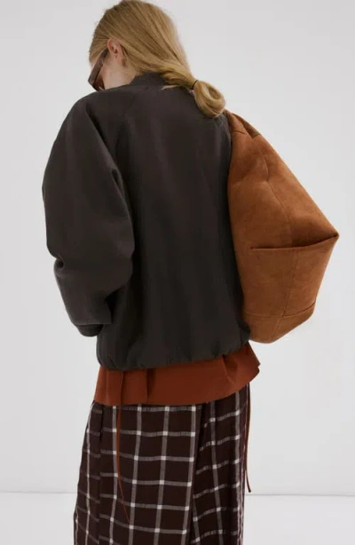 Mango Oversize Bomber Jacket In Purple