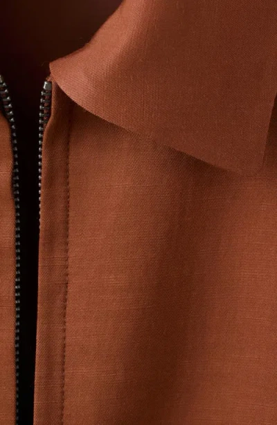 Mango Zip Jacket In Brown