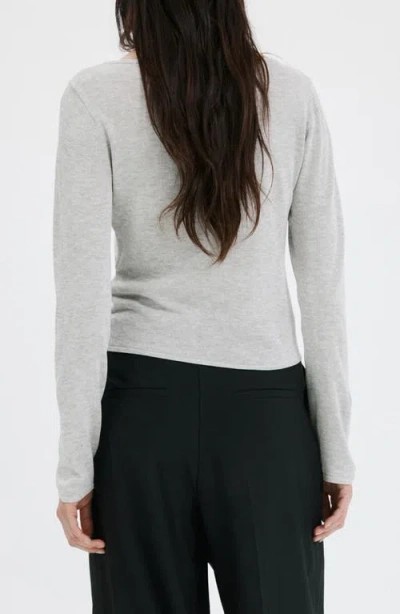 Mango Cowl Front Sweater In Gray