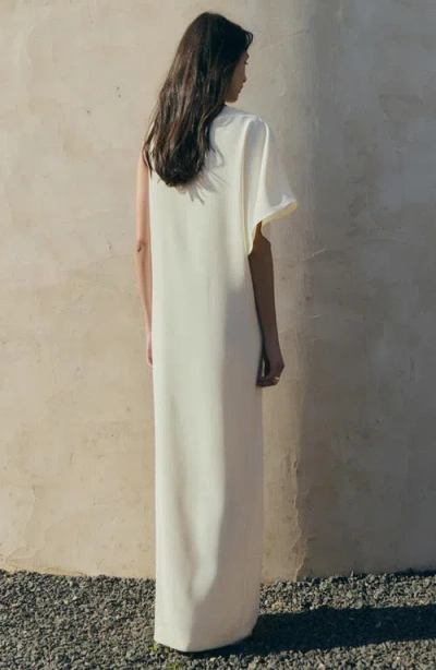 Mango Asymmetric Column Dress In Neutral