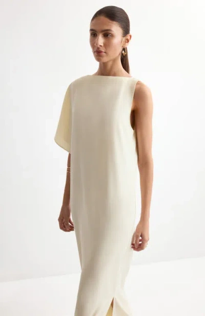 Mango Asymmetric Column Dress In Neutral