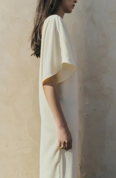 Mango Asymmetric Column Dress In Neutral