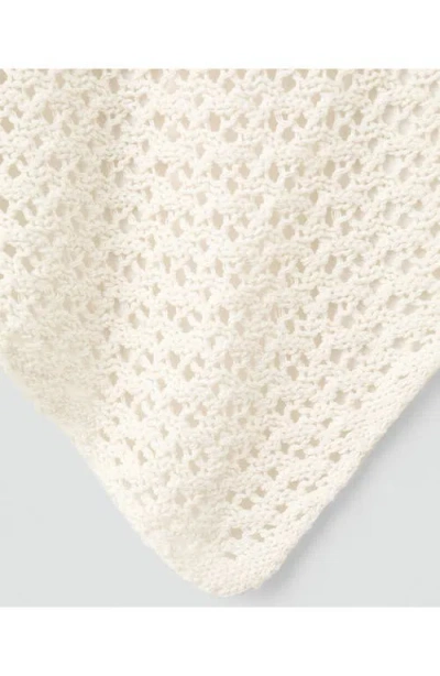Mango Open Stitch Shawl In Neutral