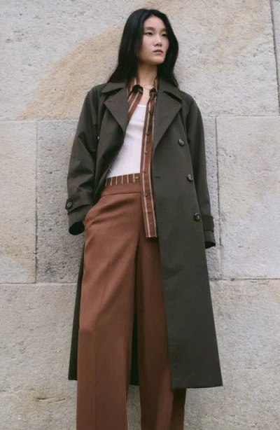 Mango Wide Leg Pants In Brown