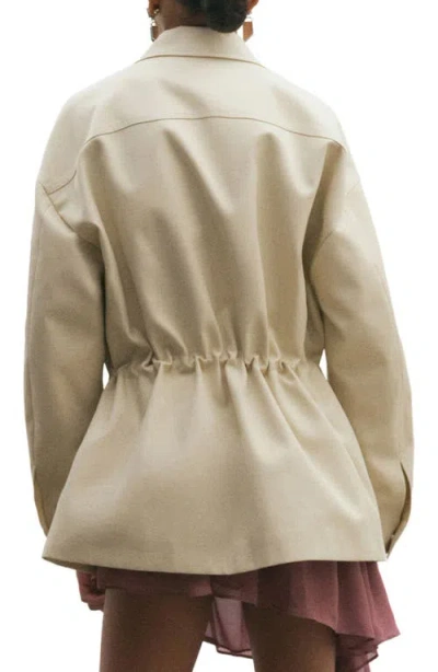 Mango Oversize Cotton Jacket In Neutral