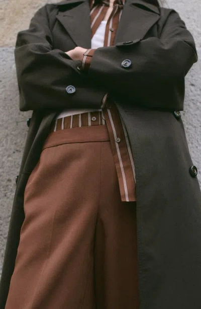 Mango Wide Leg Pants In Brown