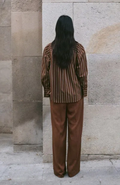 Mango Wide Leg Pants In Brown