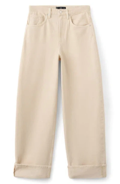 Mango Cuffed Balloon Jeans In White