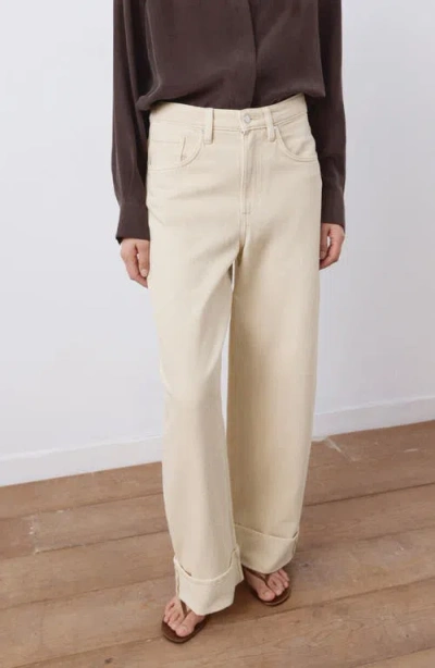 Mango Cuffed Balloon Jeans In White