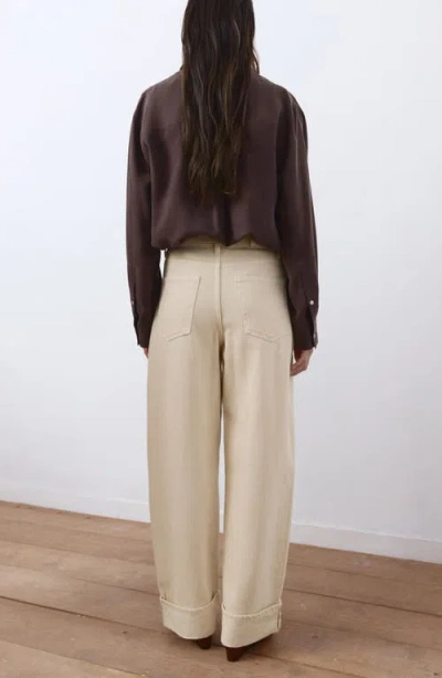 Mango Cuffed Balloon Jeans In White
