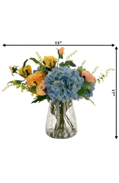 Mark Roberts Rose Hydrangea Crackle Vase In Multi