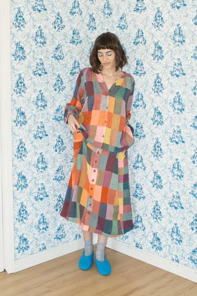 Ace & Jig Daryl Button Front  Raglan Blouse In Multi