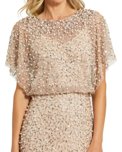 Mac Duggal 14523 Long Formal Beaded Mother Of The Bride Dress In Neutral
