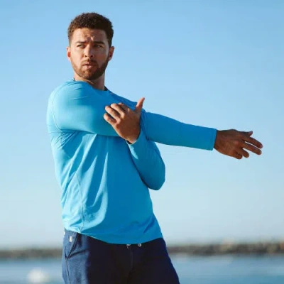 Bloquv Long Sleeve Jet Tee In Blue
