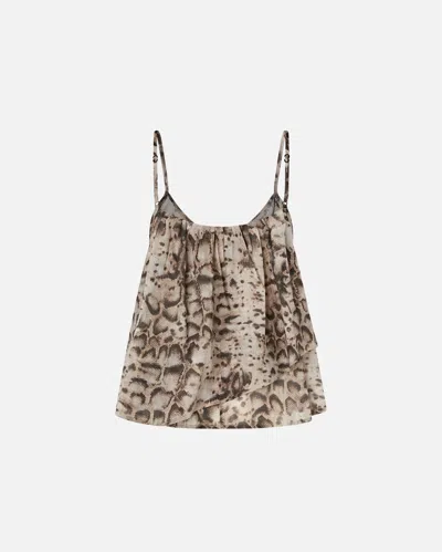 Pinko Snake-print Strap Top In Brown
