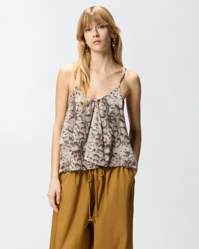 Pinko Snake-print Strap Top In Brown