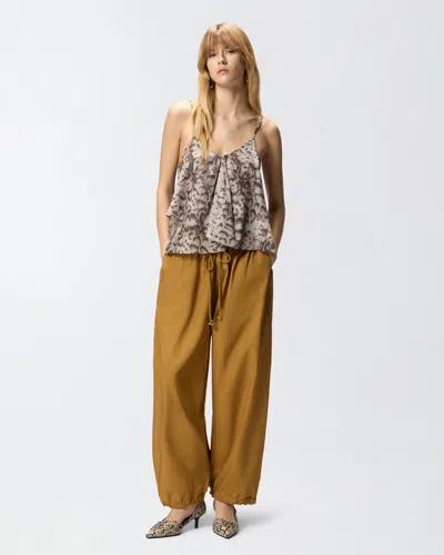 Pinko Snake-print Strap Top In Brown