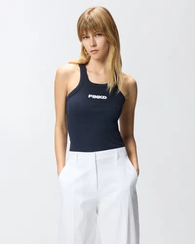 Pinko Geripptes Top In Blue