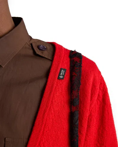 Prada Pullover Aus Kaschmir Mit V-ausschnitt In Red