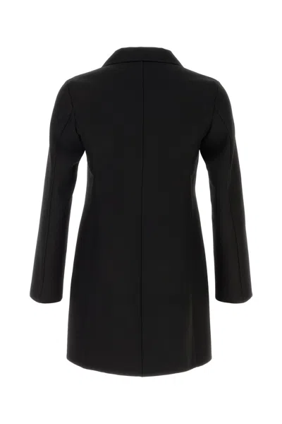 Jil Sander Wool Blend Coat Long Sleeves Design In Black