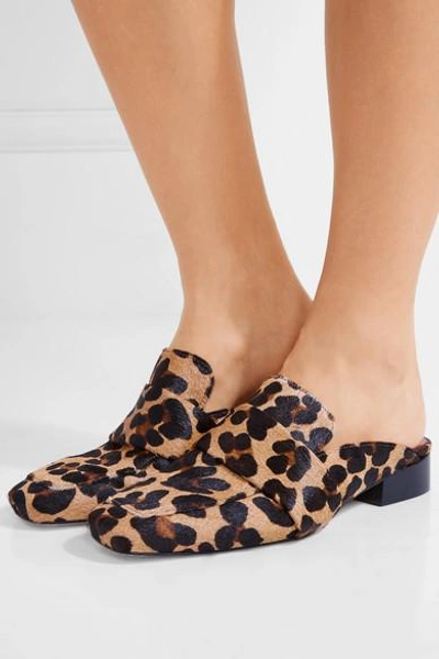 Shop Dorateymur Filiskiye Leopard-print Calf Hair Slippers