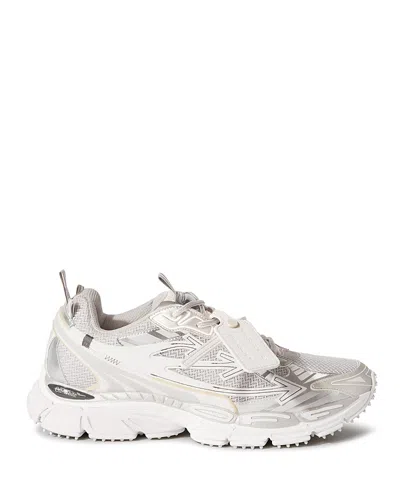 Off-white Ow Be Right Grey Low Top Sneakers With Zip-tie Detail In Mesh And Leather Man In Gray