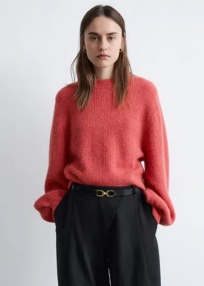 & Other Stories Wool And Alpaca Mix Sweater With Balloon Sleeves In Red