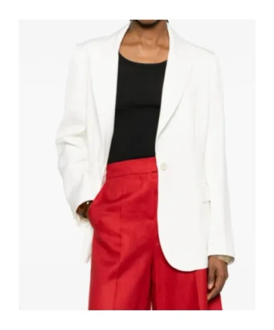 P.a.r.o.s.h Notched Lapel Blazer In White