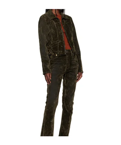 Re/done Slim Zip Denim Jacket In Black