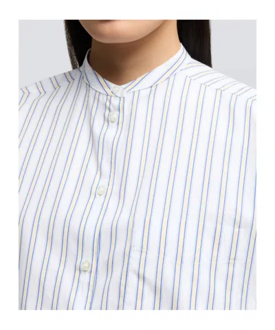 Aspesi Cotton Poplin Shirt With Mandarin Collar In Gray